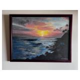 KDE145- Wooden Framed Acrylic On Canvas Artwork