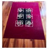 KDE161- 9x6Ft Red Floor Rug