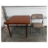KDE263- Foldable Wooden Table & Metal Chair