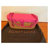 MKM237- Elliot Lucca Rattan And Pink Leather Handbag (SEE DESCRIPTION)