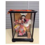 MMT001 Japanese Doll In Glass Case #1
