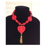 MMT049 Red Cinnabar Necklace