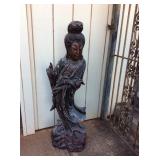 MMT168 Large Carved Wooden Quan Yin Statue
