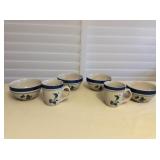 MMT183 L.L. Bean Blueberry Stoneware Bowls & Mugs