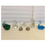 MMT191 Seven Art Glass Paperweights 