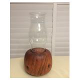 MMT208 Norfolk Pine Wood Hurricane Lamp 