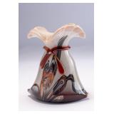 WAC003 Unique Handblown Art Glass Pouch Vase 
