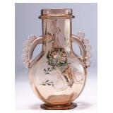 WAC010 Vintage Hand-Painted Handblown Glass Vase 