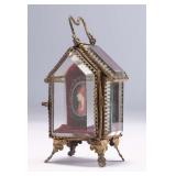 WAC011 Delicate Antique French Glass Art Nouveau Display Trinket Box - House 