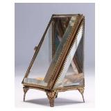 WAC012 Antique French Glass Art Nouveau Display Trinket Box - Triangle 