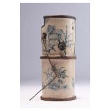 WAC020 Early Chinese Ceramic Cylindrical Pot Opium Burner Blue & White 1700s? #1 of 5 