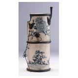 WAC021 Early Chinese Ceramic Cylindrical Pot Opium Burner Blue & White 1700s? #2 of 5 