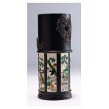 WAC022 Early Chinese Ceramic Cylindrical Pot Opium Burner w/Various Colorful Scenes 1700s? #3 of 5 