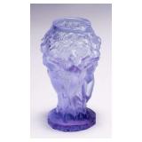WAC027 Signed Art Deco 1930 Alexandrite Glass Nude Vase by Lalique 