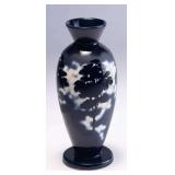 WAC030 Rare Vintage Dark Blue English Moorland Pottery Vase 