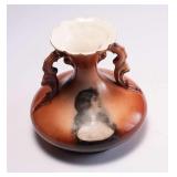 WAC031 Antique Austria Painted Woman Ceramic Vase 