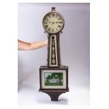 WAC047 Antique New Haven Clock Co. Banjo Wall Clock 