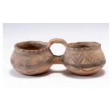 WAC058 Neolithic Double Chamber Earthenware Vessel 