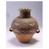 WAC064 Chinese Neolithic Painted Pottery Amphora Jar #2 of 2 Black Diamond Pattern 