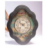 WAC070 Vintage Decadent French Style Wall Clock Farmhouse & River Scene 