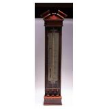 WAC074 Antique Dark Wood Wall Barometer 