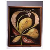 WAC080 Bragassa Acrylic on Wood Painting in Koa Wood Frame 