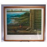 WAC083 Signed & NumberedRobert Nelson Print "Window By the Sea" Framed #94/300 