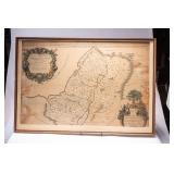 WAC088 Large Framed Ancient Jordan and Israel Map 