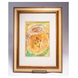 WAC099 Framed Mada "Compass" Original Watercolor 