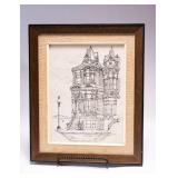 WAC105 Framed A "Victorian House" Etching by Arthur Skinner 