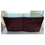 MFE031- Glass Top 6-Drawer Dresser