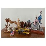 MFE033- Wooden Flowers & US Patriotic Ceramic Decor