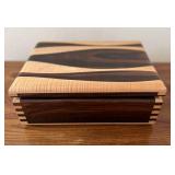 MFE044- Two Toned Wooden Jewelry Box - Signed by Maker