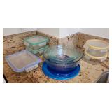 KPT009 - Vintage Pyrex Green Ribbed Bowls And More