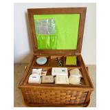 KPT035- Woven Basket With Sewing Supplies 