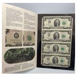 KPT042- Clean Uncut Sheet Of 4ea $2 Bills