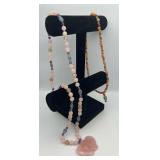 KPT050-Pair Of Beaded Semi-Precious Stone Necklaces