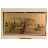 MLC007 Japanese Four Paneled Painting