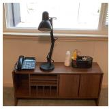 MLC018 Small Wooden Cabinet, Desk Lamp, Phone & More!