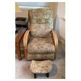 MLC024 Rattan Reclining Arm Chair & Footstool