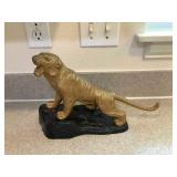 MLC073 Gold Cast Iron Tiger On Stand