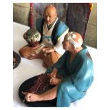MLC098 - THREE JAPANESE HAKATA CLAY DOLLS