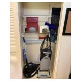 MLC103 Two Oreck Vacuums, Cleaning Tools & Stools