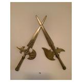 MLC114 Pair Of Brass Replica Swords