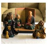 MLC117 - FOUR JAPANESE CERAMIC STATUES HAKATA