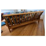 MLC137- Wooden Futon With Tropical Print Fabric