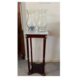 MLC212- Marble Top Pedestal Stand With Glass Vases