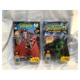 MLC240 Two Vintage Spawn Action Figures With Comic Books