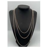 MLC401- Trio Of Sterling Silver Rope Chain Necklaces