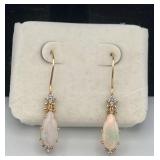 MLC406- Opal & Diamond 14k Gold Earrings
